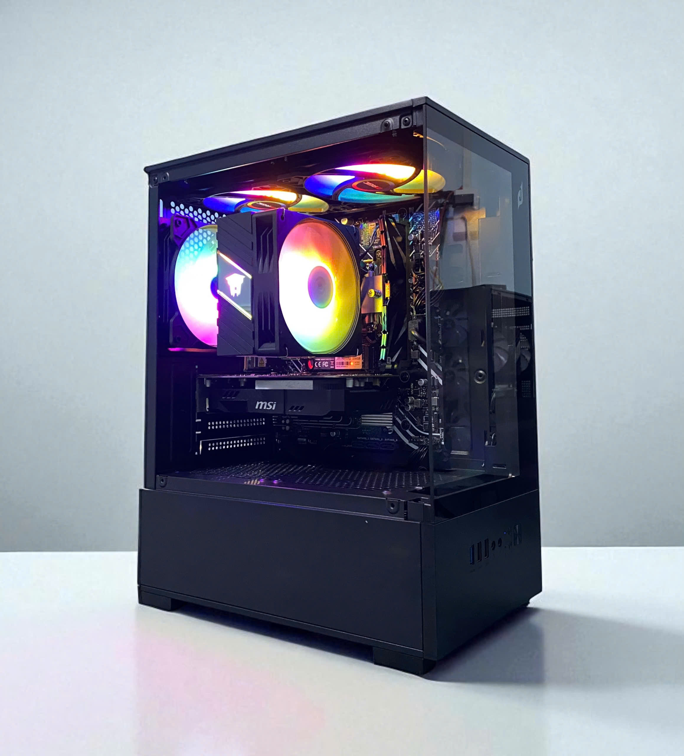 PC Gaming HMPC Shadow Prism | Intel Core I3 12100F\ GTX 1050 Ti 4GB 2ND\ H610 \ RAM 16GB\ SSD 256GB