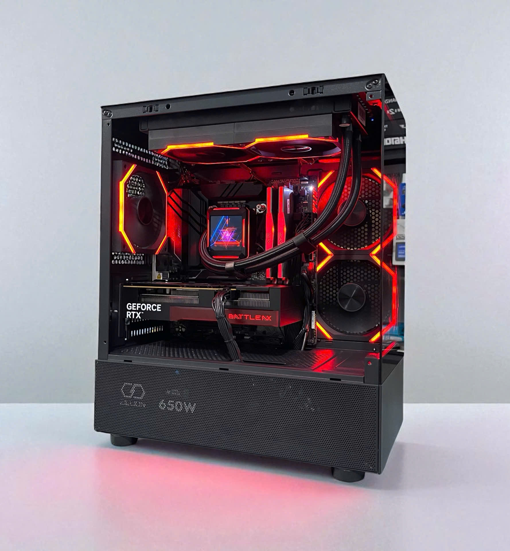 PC Gaming HMPC Black Red | Intel Core I5 14400F\ RTX 5060 8GB\ B760 \ RAM 32GB\ SSD 1TB