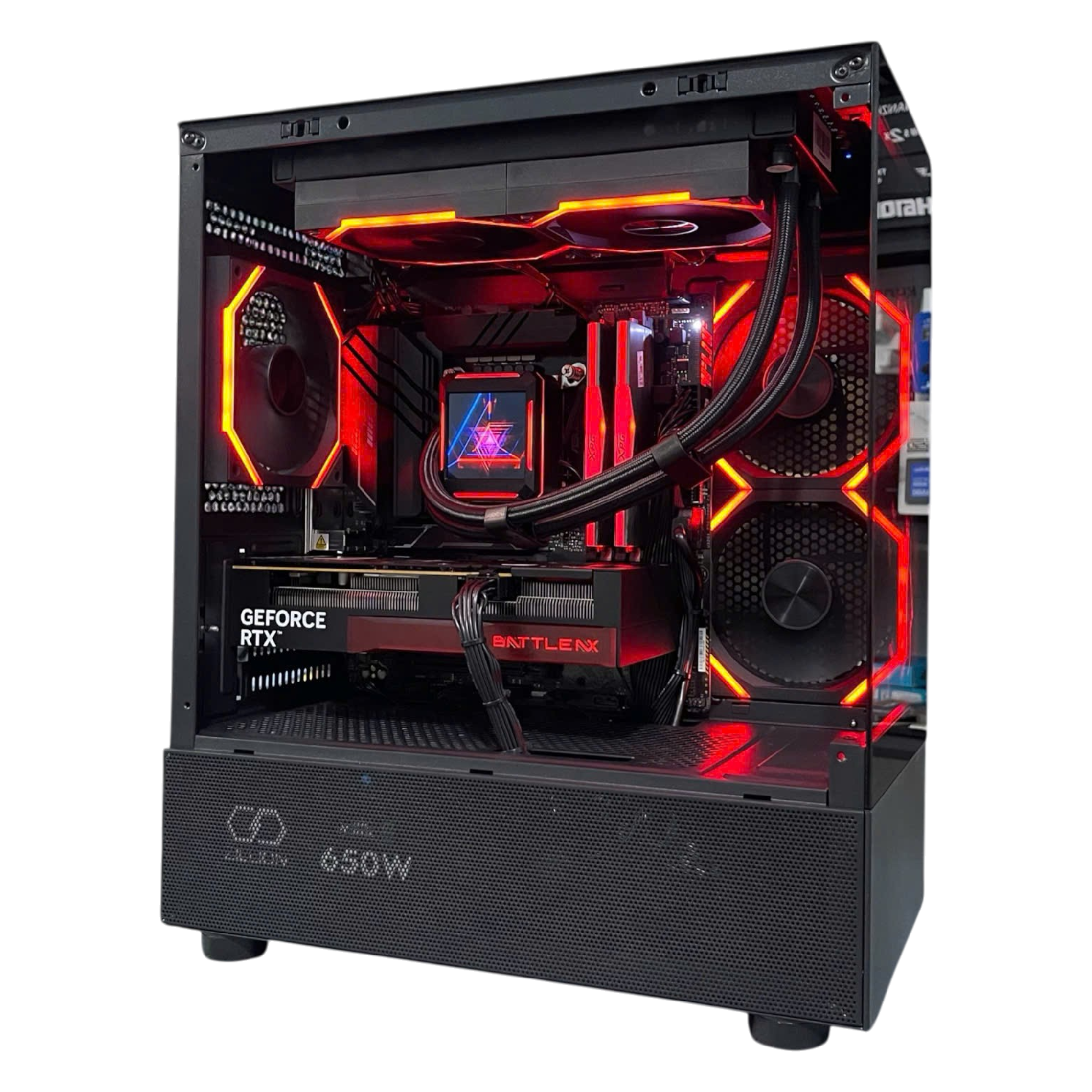 PC Gaming HMPC Black Red | Intel Core I5 14400F\ RTX 5060 8GB\ B760 \ RAM 32GB\ SSD 1TB