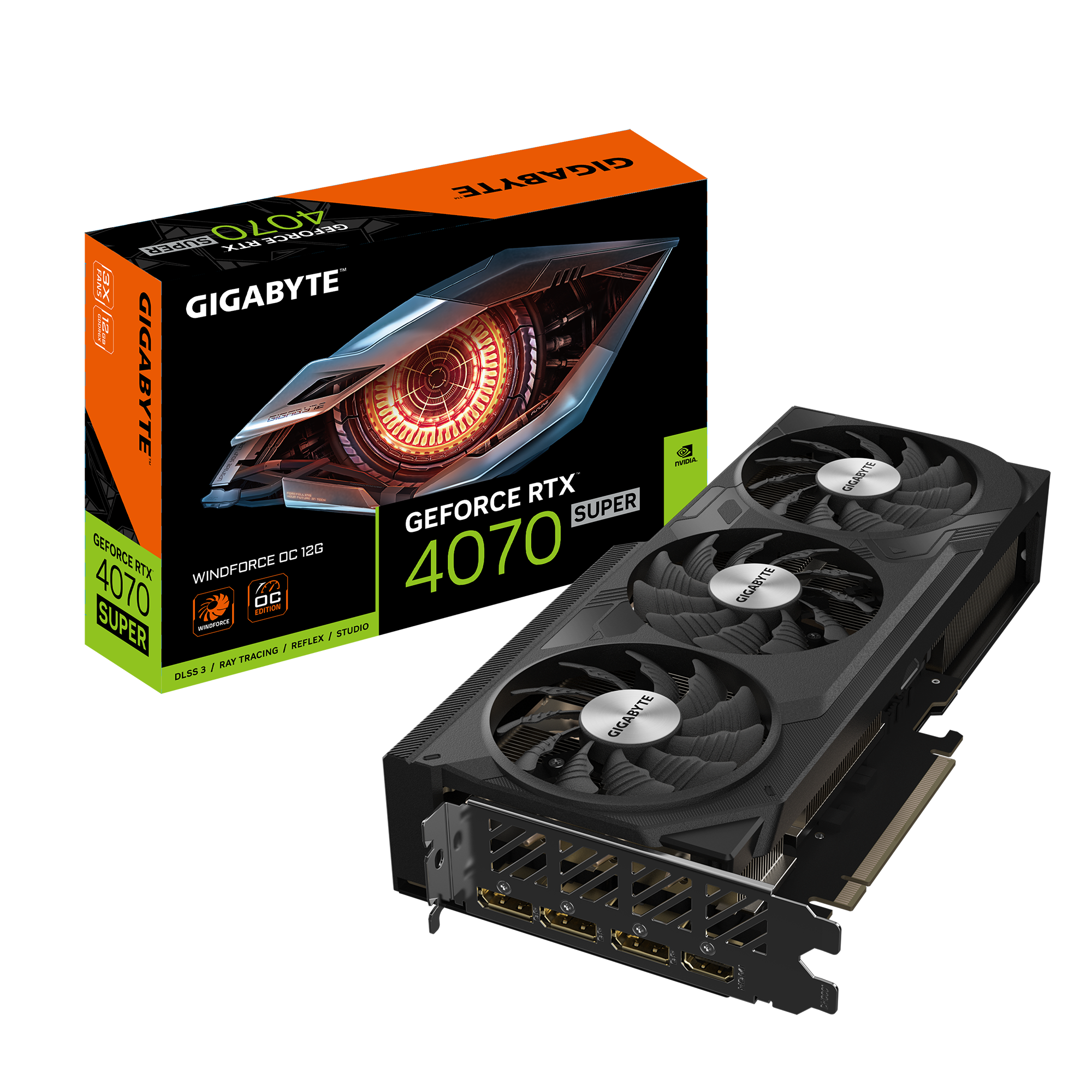 Card màn hình GIGABYTE GeForce RTX 4070 SUPER WINDFORCE OC 12G (GV-N407SWF3OC-12GD) QSD - ảnh sản phẩm tại HMPC Store