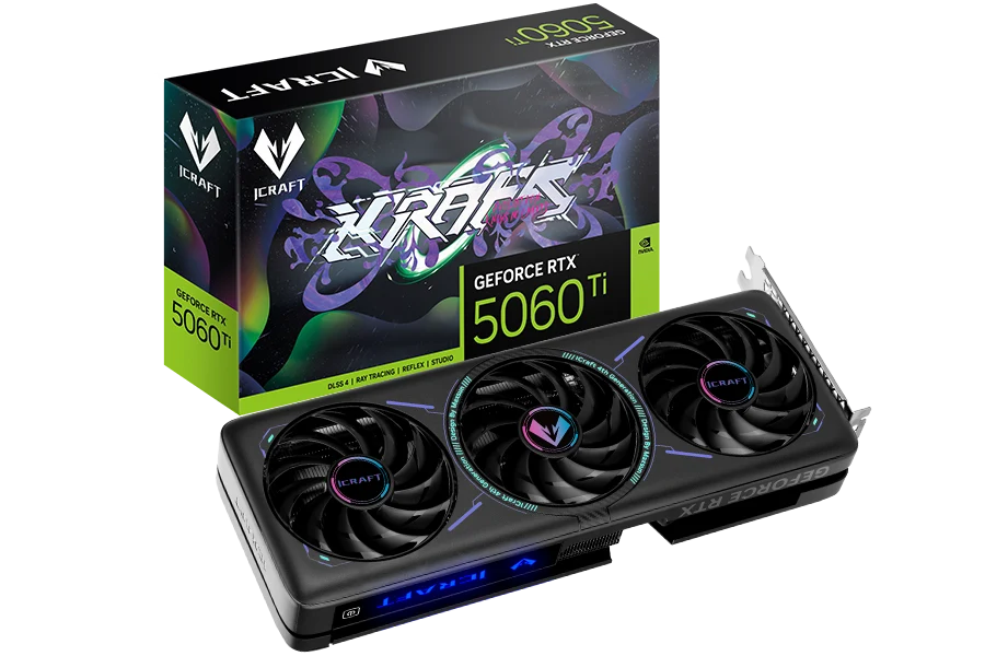 Card màn hình MaxSun GeForce RTX 5060Ti 16GB iCraft GDDR7 AIGA OC | Black