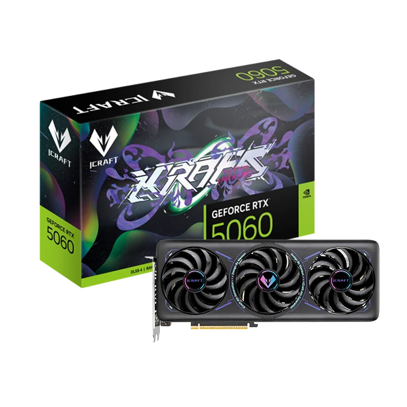 Card màn hình MAXSUN GeForce RTX 5060 iCraft ARGB OC Đen | 8GB GDDR7