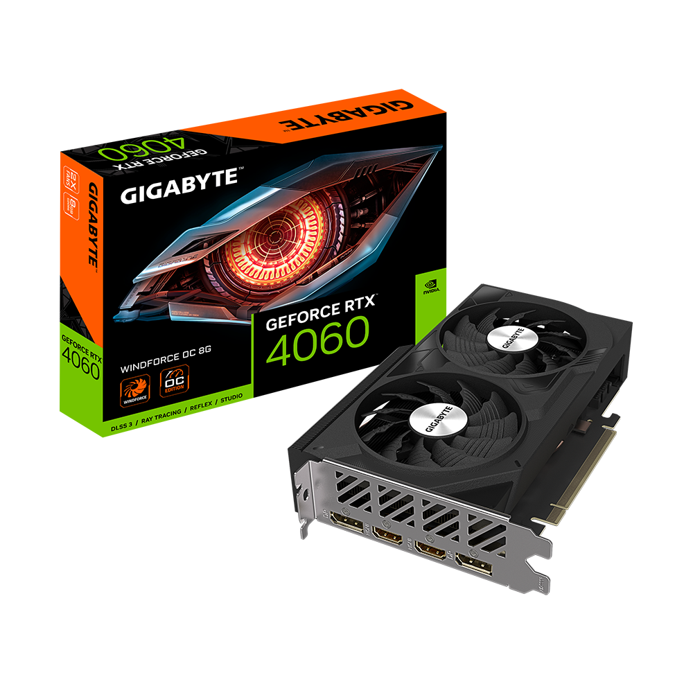 Card màn hình GIGABYTE GeForce RTX 4060 WindForce OC 8G. - ảnh sản phẩm tại HMPC Store