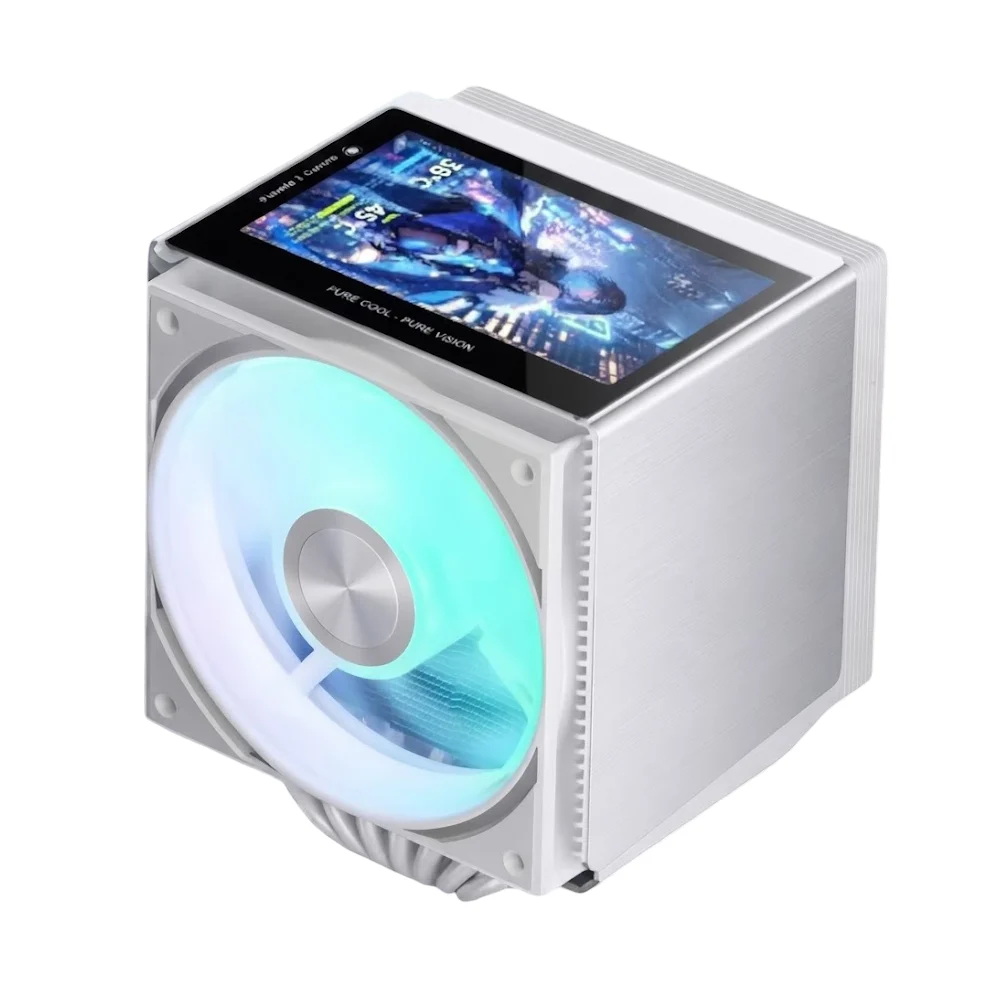 Tản nhiệt khí Leopard KF720 LCD | 2 tháp, LCD 5 inch, ARGB, 260W, Trắng