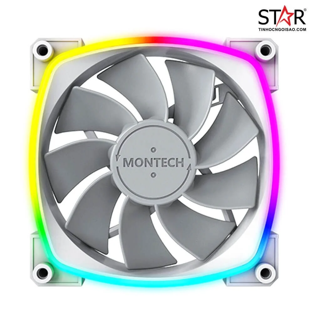 Quạt tản nhiệt PC Montech RX 120 PWM | Fan lẻ 120mm, ARGB, Trắng