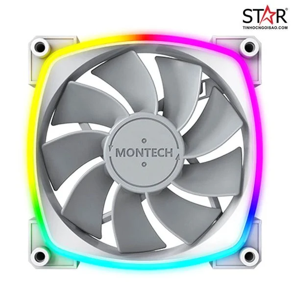 Quạt tản nhiệt PC Montech RX 120 PWM | Fan lẻ 120mm, ARGB, Trắng - ảnh 3