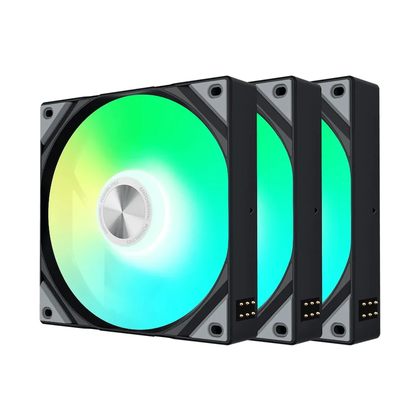 FAN TRYX ROTA SL ARGB 120mm Black | 3pcs Pack, Gió xuôi, ngược, Đen
