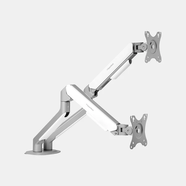 Giá đỡ màn hình đôi Hyperwork T6 Pro Dual HPW-T6P.Dual.V2-SLV Trắng xám