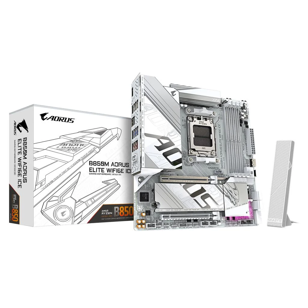 Mainboard Gigabyte B850M AORUS Elite ICE Rev 1.1 Wifi DDR5 | AM5, mATX, 4 khe RAM
