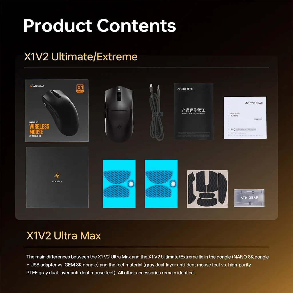 Chuột Gaming Không Dây ATK Blazing Sky X1 V2 Ultimate | 2 Mode, Đen - ảnh 5