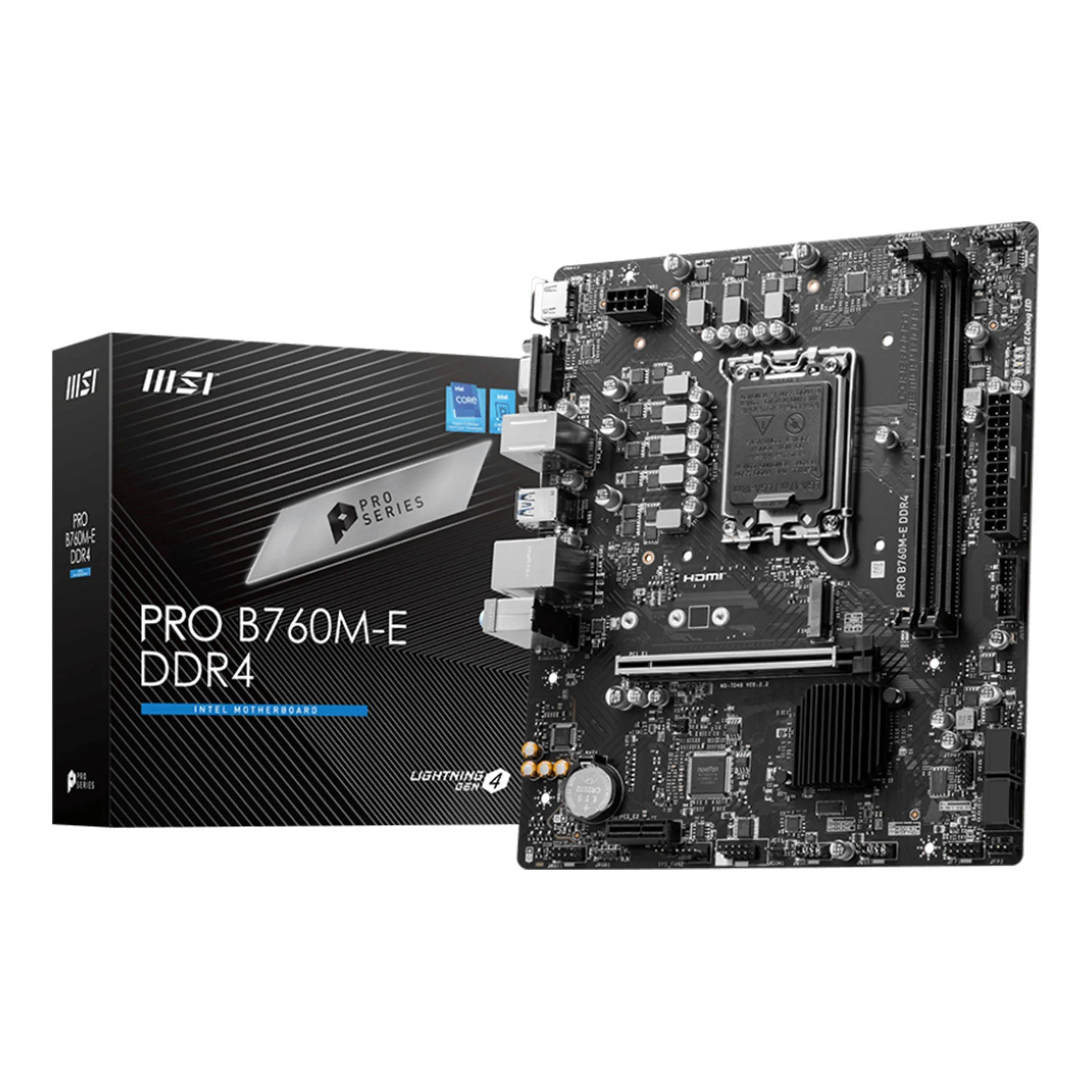 Mainboard MSI PRO B760M-E DDR4 | Intel B760, Socket 1700, mATX, 2 khe DDR4 QSD