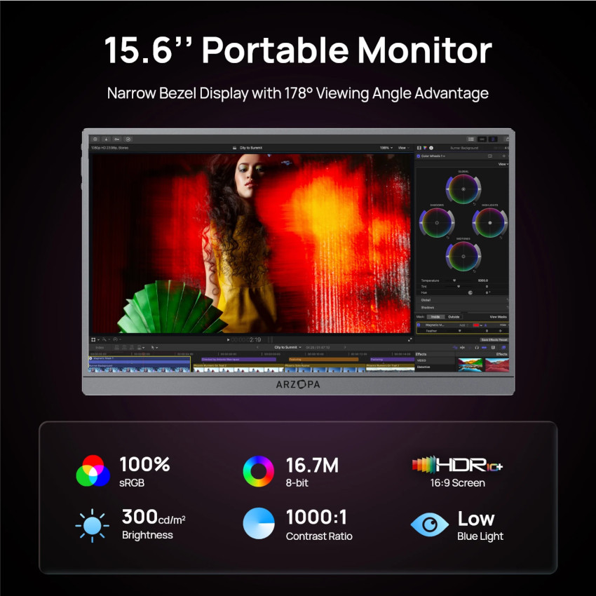 Màn hình di động ARZOPA A1 Pro 15,6'' IPS FHD 60Hz - ảnh 3