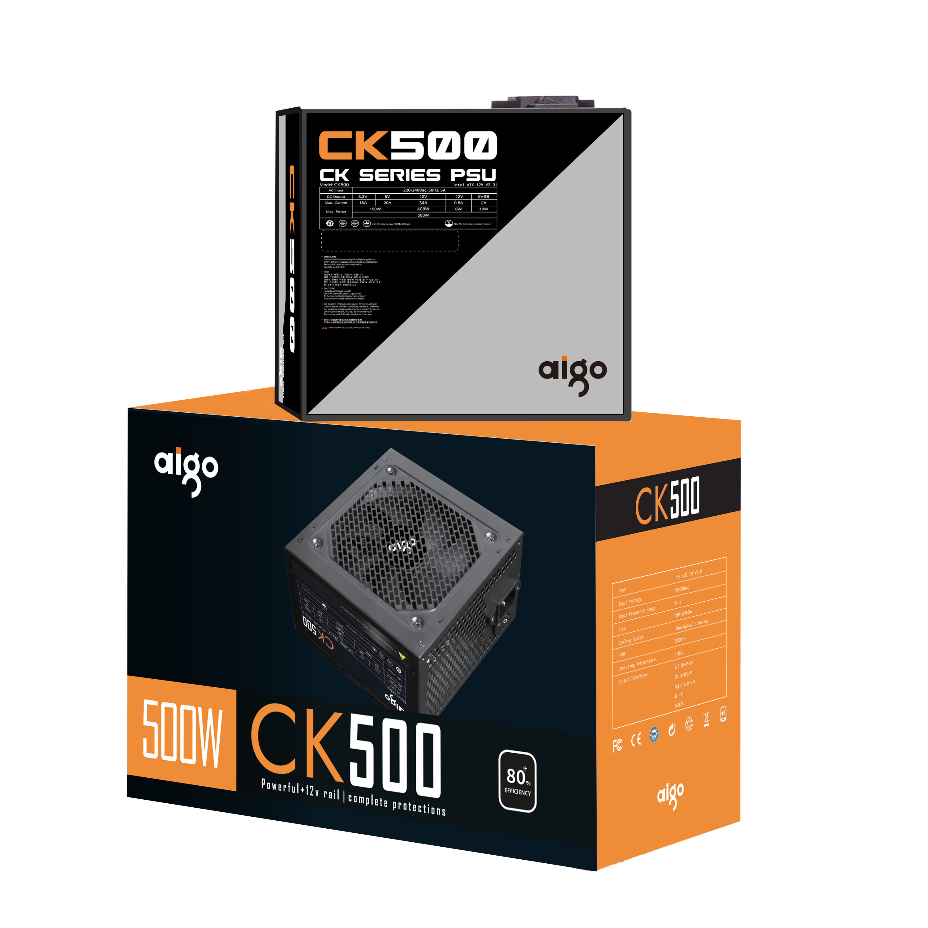 NGUỒN MÁY TÍNH AIGO MODEL CK500 500W