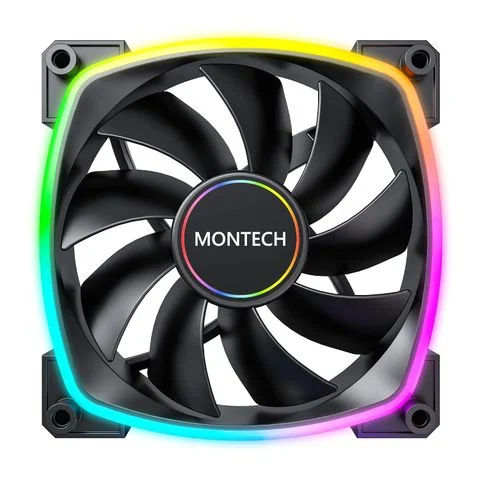 Quạt fan case MONTECH RX140 PWM REVERSE -  WHITE (140mm/LED viền ARGB/Cánh ngược)