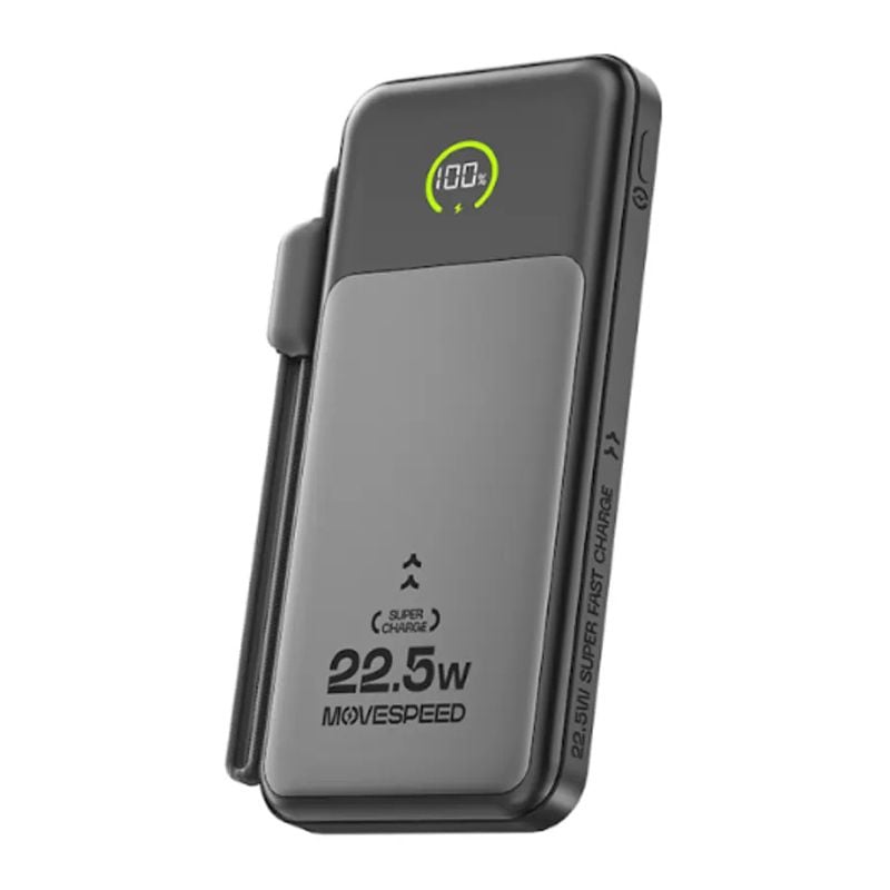 Sạc dự phòng Movespeed MSP19 22.5W | 10000mAh | Màn Led | Tích hợp Type C | Black