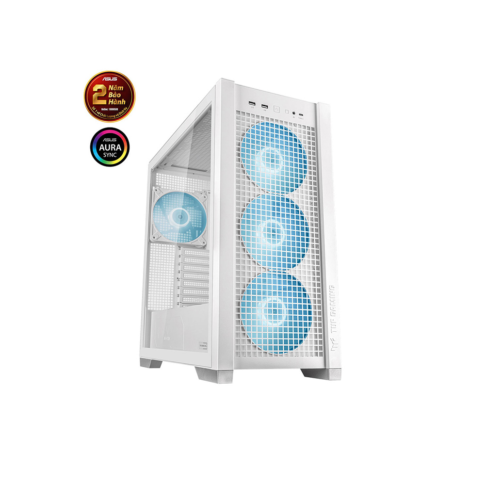 Thùng máy ASUS TUF GAMING GT302 ARGB WHITE | EATX, 4 FAN 140 ARGB, MÀU TRẮNG