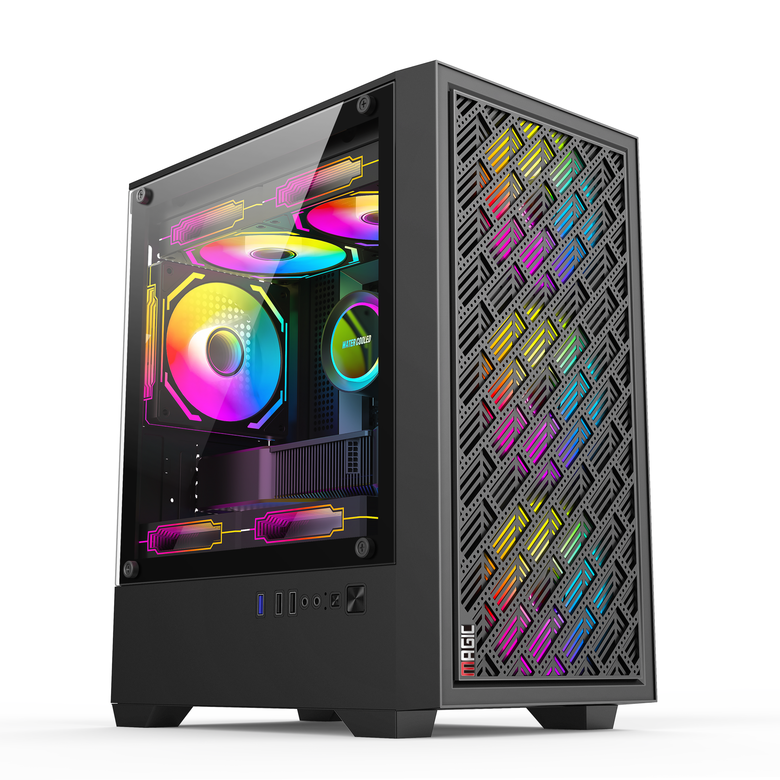Thùng máy MAGIC GM-03 MESH (m-ATX) | Đen, ko fan