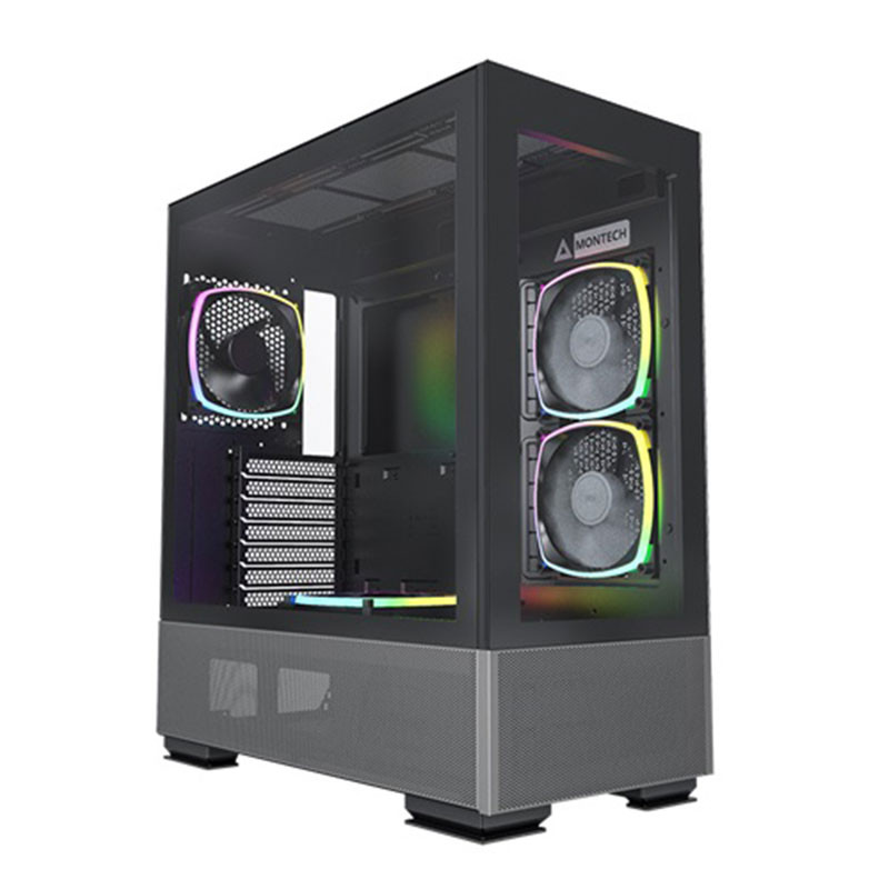 Thùng máy Montech Sky Two | Mid Tower, Kèm sẵn 4 fan RGB