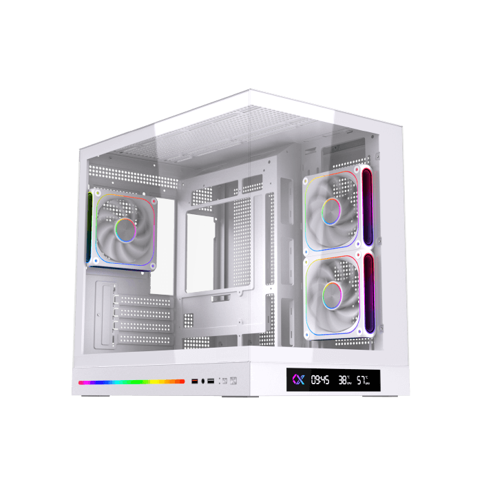 Thùng máy Xigmatek Cloud M DGT ARGB | Đen, Dãy LED ARGB, Màn hình Digital