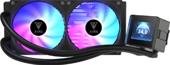 Tản nhiệt nước GAMDIAS AURA GL240 LITE II LCD Đen | AIO 240mm