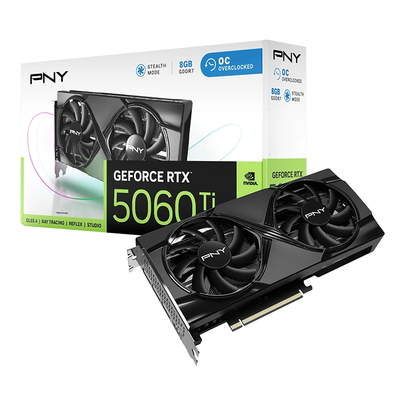 Card màn hình PNY GeForce RTX 5060 Ti Overclocked Dual Fan | 8GB GDDR7