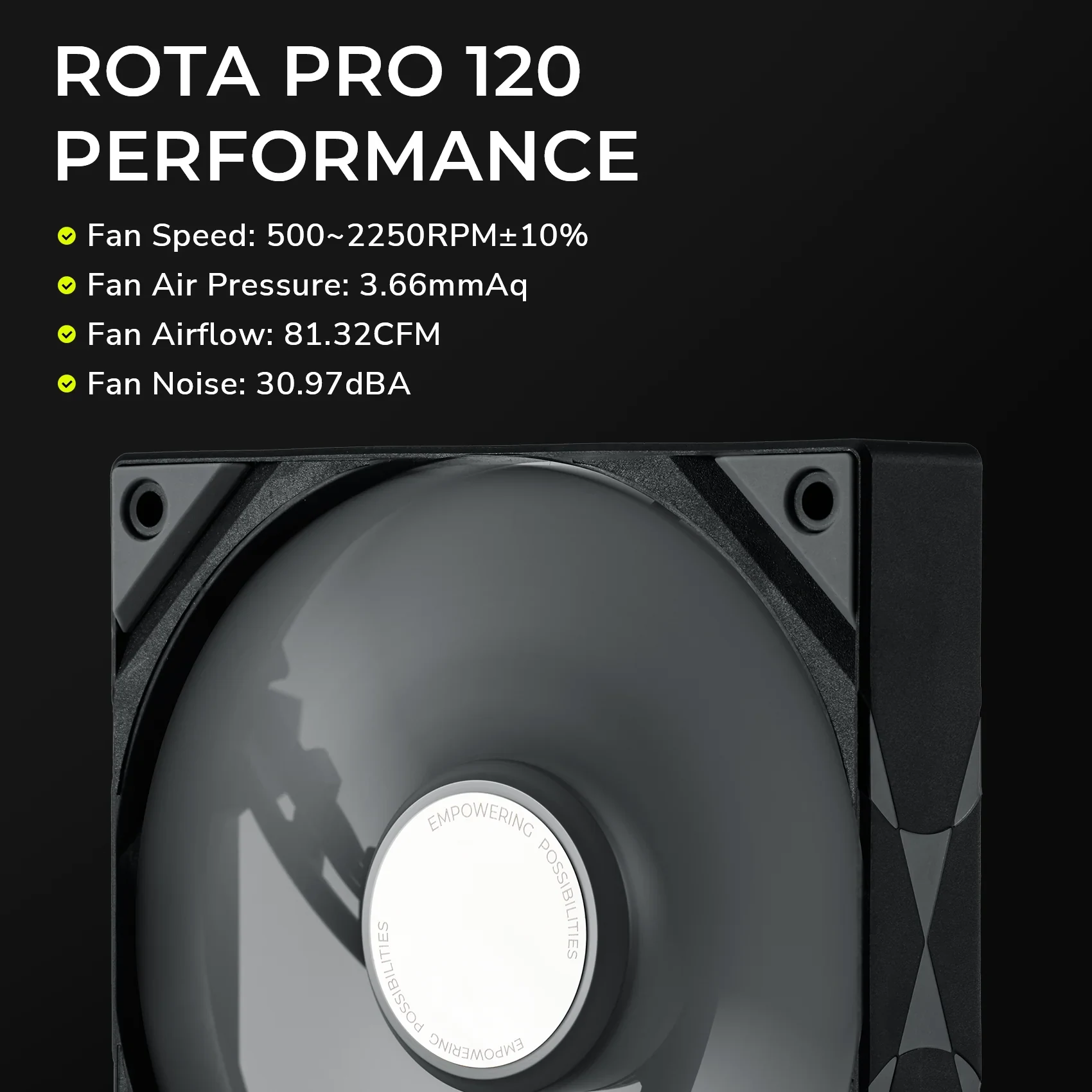Quạt tản nhiệt TRYX ROTA PRO Đen | 120mm, PWM, fan lẻ — hình minh họa 3